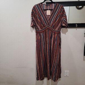 BloomChic Multicolor Striped Maxi Dress